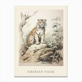 Beatrix Potter Inspired  Animal Watercolour Siberian Tiger 1 Canvas Print