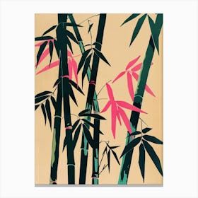 Bamboo Tree Colourful Illustration 3 1 Canvas Print
