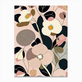 Wild Rose Wildflower Modern Muted Colours 1 Canvas Print