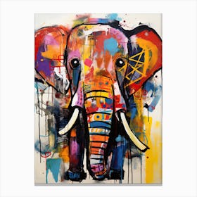 Elephant Whirl in Colorful Streets Canvas Print