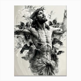 Jesus With Angels 2 Canvas Print