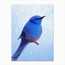 Bluebird Pointillism Bird Canvas Print