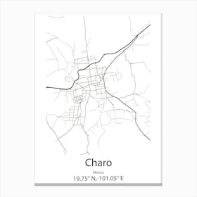 Charo,Mexico Minimalist Map Canvas Print