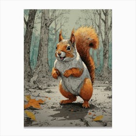 Squirrel In The Woods 3 Canvas Print