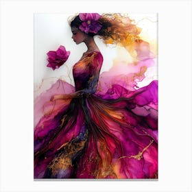 Girl In The Purple Dress Canvas Print