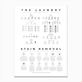 The Laundry Guide With Stain Removal Instruction Canvas Print