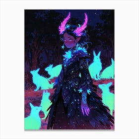 Girl With Horns Canvas Print