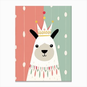 Little Llama 2 Wearing A Crown Canvas Print