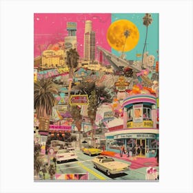 Los Angeles   Retro Collage Style 3 Canvas Print