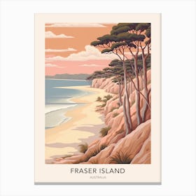 Fraser Island Australia Travel Poster Canvas Print