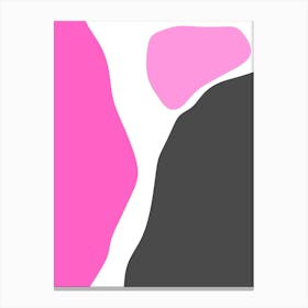 Pink And Grey Abstract Painting Canvas Print