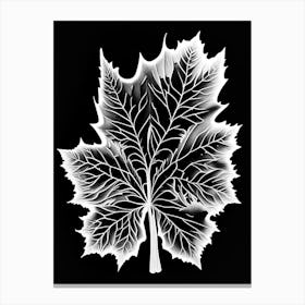 Sugar Maple Leaf Linocut 1 Canvas Print
