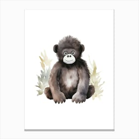 Gorilla Watercolor Painting Canvas Print