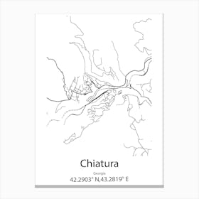 Chiatura,Georgia Minimalist Map Canvas Print