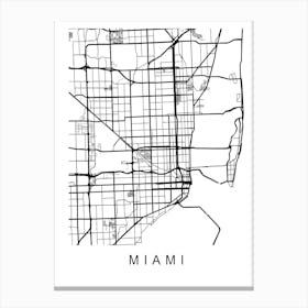 Miami Map Canvas Print
