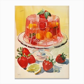 Strawberry Jelly Retro Cookbook Inspired 3 Canvas Print