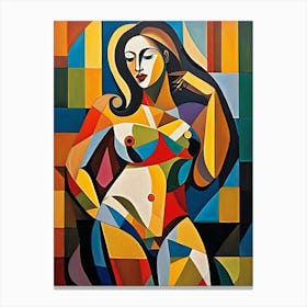 Woman Portrait Cubism Pablo Picasso Style (17) Canvas Print