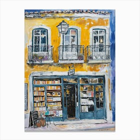 Lisbon Book Nook Bookshop 3 Canvas Print