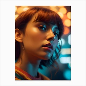 Neon City Girl-Reimagined Canvas Print