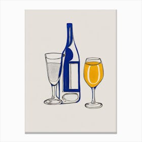 Franciacorta Satèn Picasso Line Drawing Cocktail Poster Canvas Print