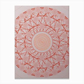 Geometric Abstract Glyph Circle Array in Tomato Red n.0002 Canvas Print