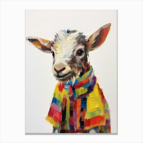 Baby Animal Wearing Sweater Goat 3 Canvas Print