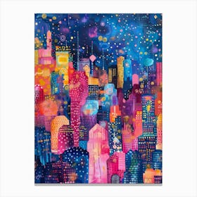 Cityscape At Night 1 Canvas Print