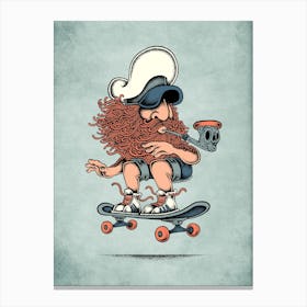 Sailor Skateboard 1 Canvas Print