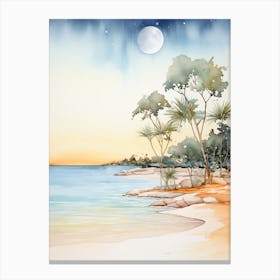 Watercolour Of Shell Beach   Shark Bay Western Australia 1 Canvas Print