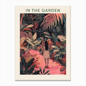 In The Garden Poster Pink 3 Canvas Print