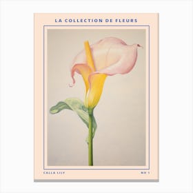 Calla Lily French Flower Botanical Poster Canvas Print