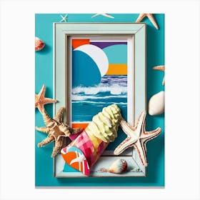 Seashells And Ice Cream Canvas Print