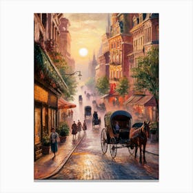 Paris At Sunset Canvas Print