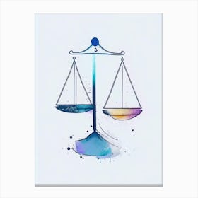 Balance Scale Symbol Minimal Watercolour Canvas Print