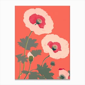 Poppies Flower Big Bold Illustration 2 Canvas Print