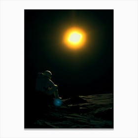 Astronaut On The Moon 3 Canvas Print