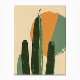 Fishhook Cactus Minimalist Abstract Illustration 4 Canvas Print