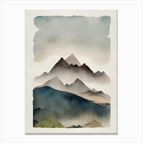 Watercolor Mountain Canvas Print