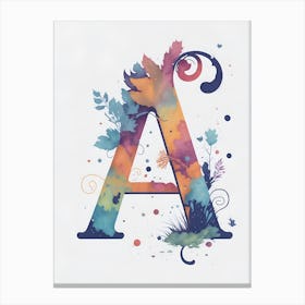 Colorful Letter A Illustration 101 Canvas Print