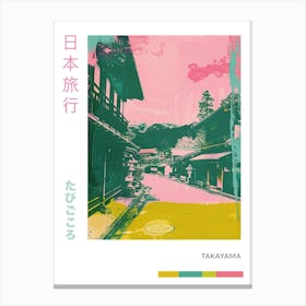 Takayama Japan Retro Duotone Silkscreen Poster 4 Canvas Print