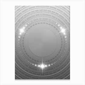 Geometric Glyph in White and Silver with Sparkle Array n.0053 Canvas Print