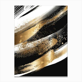 Abstract Gold And Black Painting 14 Canvas Print