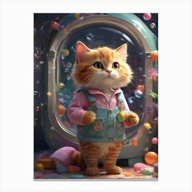 Cat In A Bubble Canvas Print