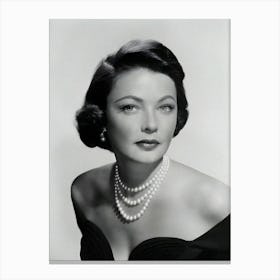 American Actress Gene Tierney Portrait Canvas Print