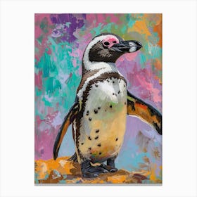 African Penguin Signy Island Oil Painting 2 Canvas Print