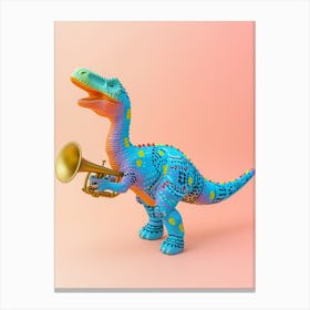 Toy Dinosaur Playing The Trumpet Canvas Print