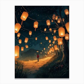 Lanterns In The Sky 1 Canvas Print