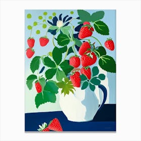 Alpine Strawberries, Plant Abstract Still Life Canvas Print