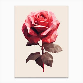 Low Poly Rose 2 Canvas Print