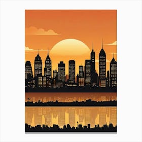 Urban Skyline Art Print (1) Canvas Print